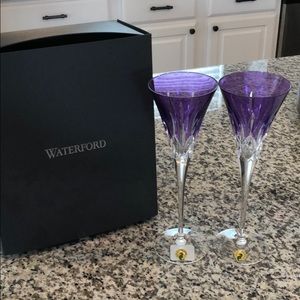 Waterford crystal purple flutes
